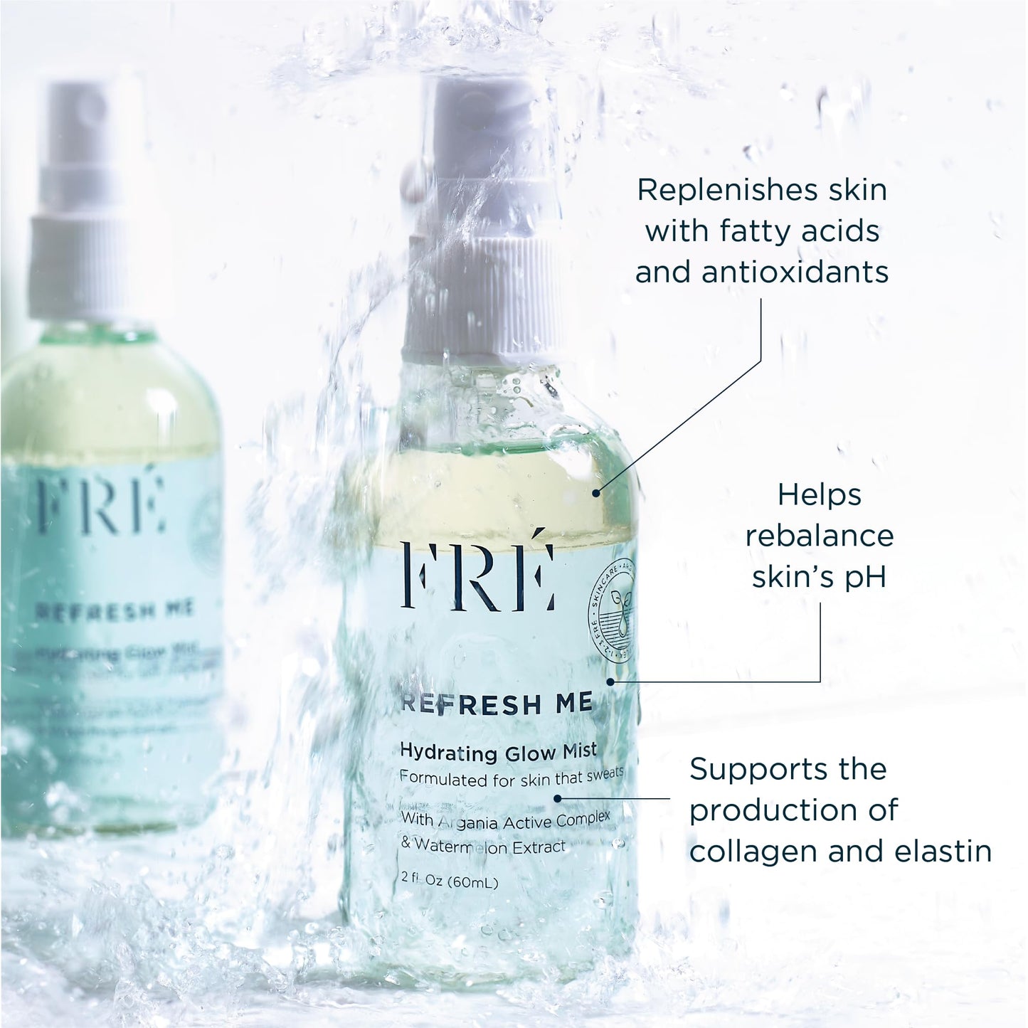 FRE Skincare Hydrating Glow Mist, Anti-Aging Face Spray for Skin That Sweats, Collagen Boost & pH Balance, Reduces Wrinkles, Vegan & Cruelty-Free