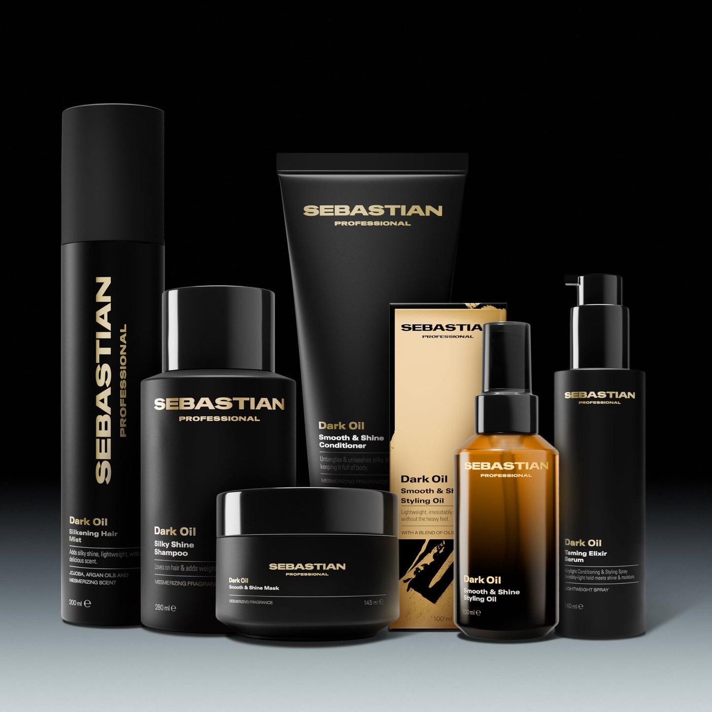 Sebastian Professional Dark Oil Smooth and Shine Mask | Lightweight Hair Styling Oil | Infused with Sandalwood, Cedarwood, & Argan Oils | 4.9 fl oz
