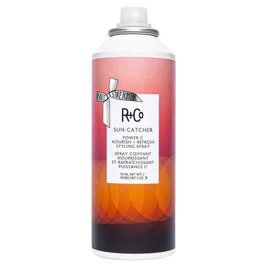 R+Co SUN CATCHER Power C Nourish + Refresh Styling Spray | Vitamin C Leave-In Mist with 450°F Heat, UV & Pollution Protection | Hydrating with Hyaluronic Acid & Vegan Peptides | 5 oz