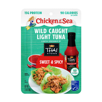 Chicken of the Sea Wild Caught Light Tuna, 3 Flavor Variety Pack, 2.5-Ounce Packet (Box of 6)