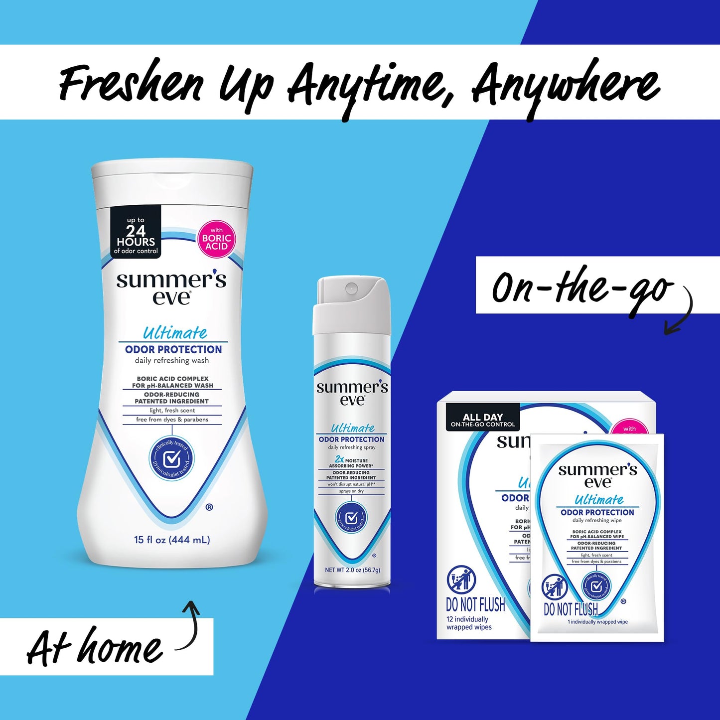 Summer's Eve Ultimate Odor Control Daily Feminine Spray with Talc-Free, Odor-Reducing and Moisture-Absorbing Formula, 2 Oz