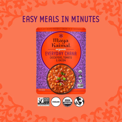 MAYA KAIMAL Organic Everyday Chana with Tomato + Onion, 10 OZ