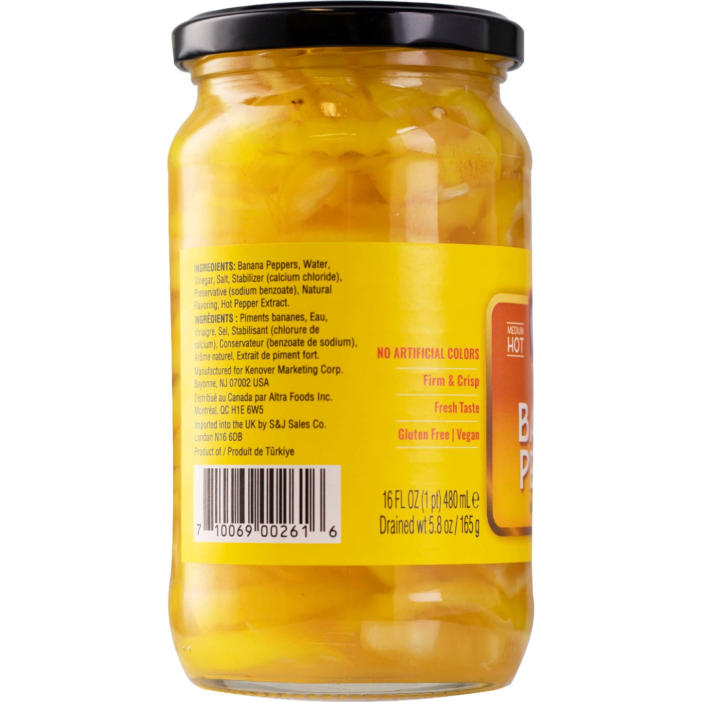 Gefen Deli Sliced Banana Pepper Rings, 16oz (2 Pack) | Mild Heat Hot Pepper Rings | No Stems | Perfect for Sandwiches, Salads, Nachos, and Delectable Appetizers | Certified Kosher
