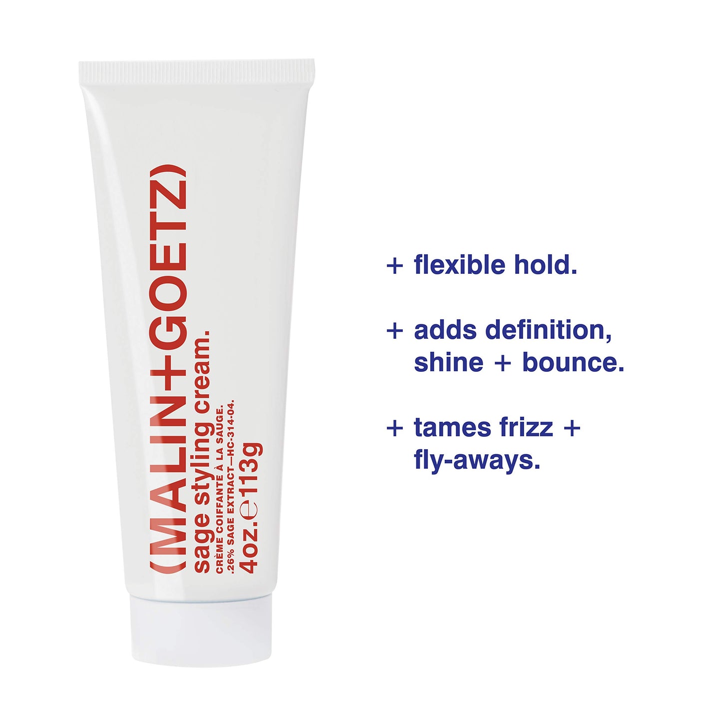 MALIN+GOETZ Sage Styling Cream | Flexible Hold Styling Cream for All Hair Types | Adds Shine, Definition + Volume | Tames Frizz + Flyaways | Nourishing Formula | Cruelty-Free (1 Fl Oz / 4 Fl Oz)