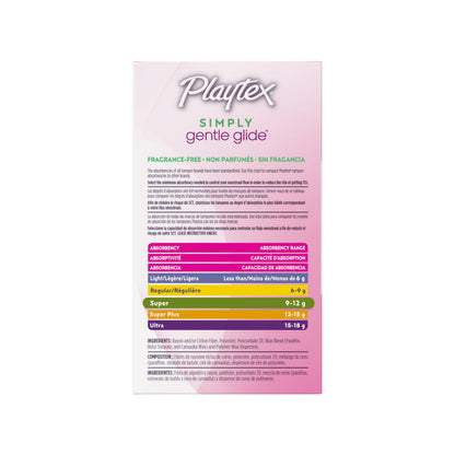 Playtex Simply Gentle Glide Unscented Tampons, Super Absorbency, 36 Count (Pack of 1) (Packaging May Vary)
