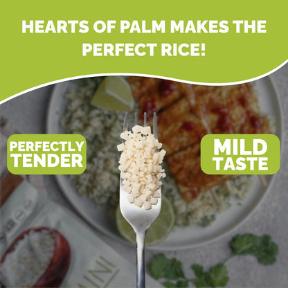 Palmini Rice | Low-Carb, Low-Calorie Hearts of Palm Rice | Keto, Gluten Free, Vegan, Non-GMO, Healthy | As seen on Shark Tank | (12 Ounces Pouches - Pack of 3)