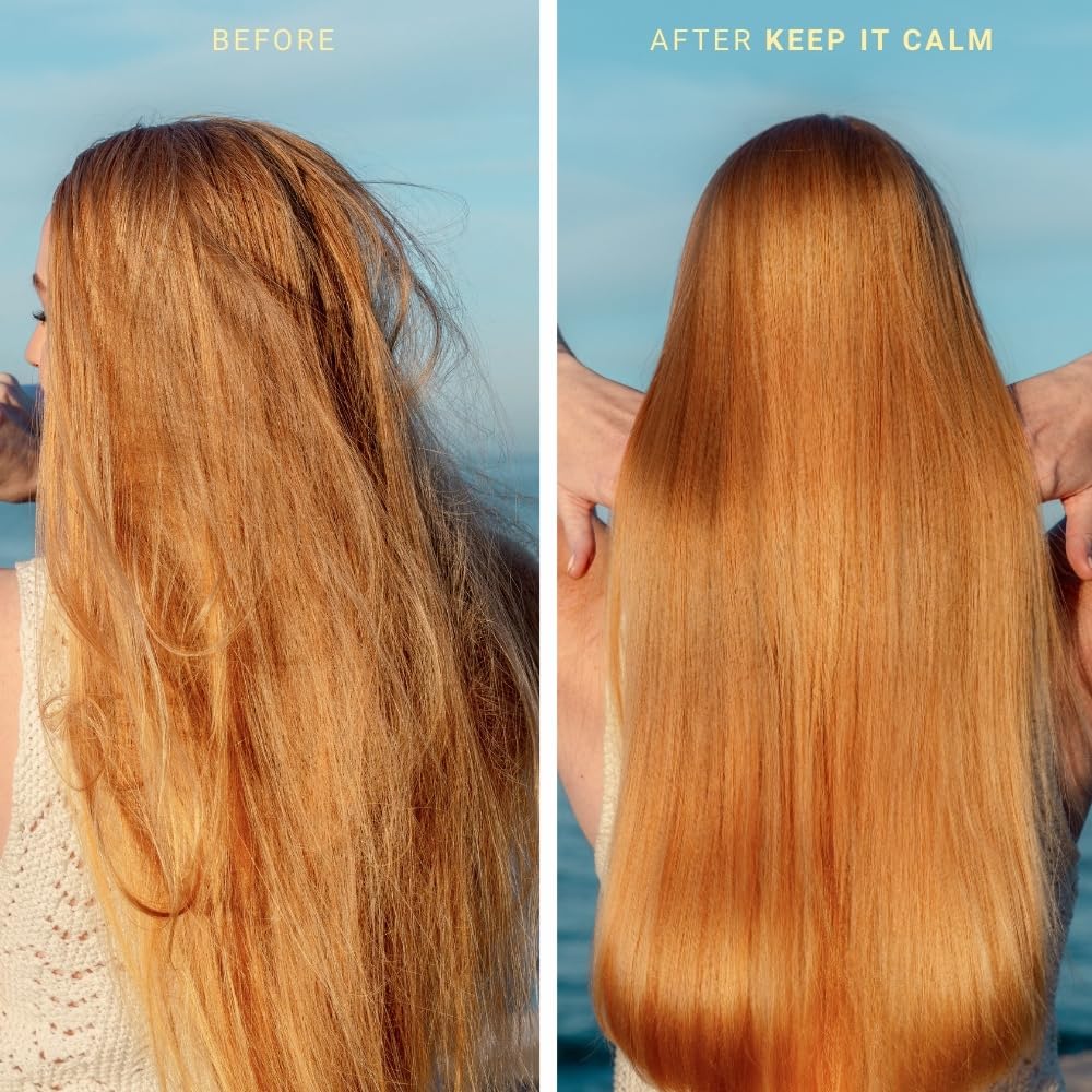 The Beachwaver Co. Keep It Calm Smoothing Cream - Full Size (3.8 Oz) | Styling Cream for Smooth, Sleek Hair | Anti-Frizz Flyaway Tamer w/HiX Vegan Bond Multipliers | Polynesian Pink Sugar