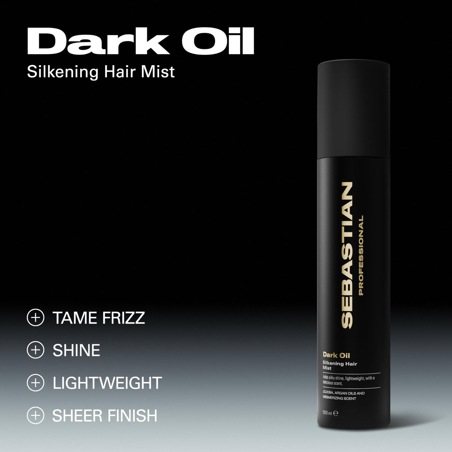 Sebastian Professional Dark Oil Silkening Fragrant Mist | Dry Conditioner | Infused with Jojoba Oil and Argan Oil | 4.5 fl oz | Packaging May Vary