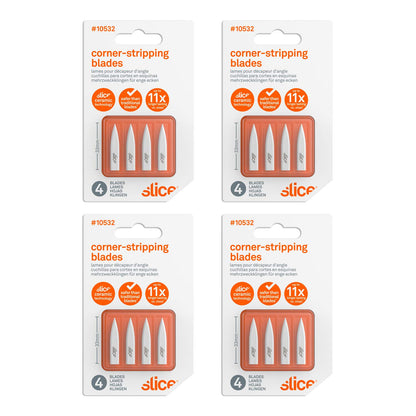 Slice 10532-CS Corner Stripping Ceramic Blades, Ideal for Manufacturing, Lab Setting, DIY grouting, or Working with Craft Materials, 24 Blades,White