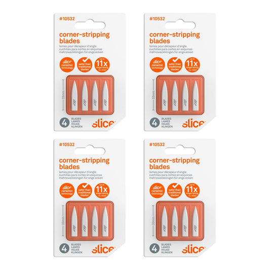 Slice 10532-CS Corner Stripping Ceramic Blades, Ideal for Manufacturing, Lab Setting, DIY grouting, or Working with Craft Materials, 24 Blades,White