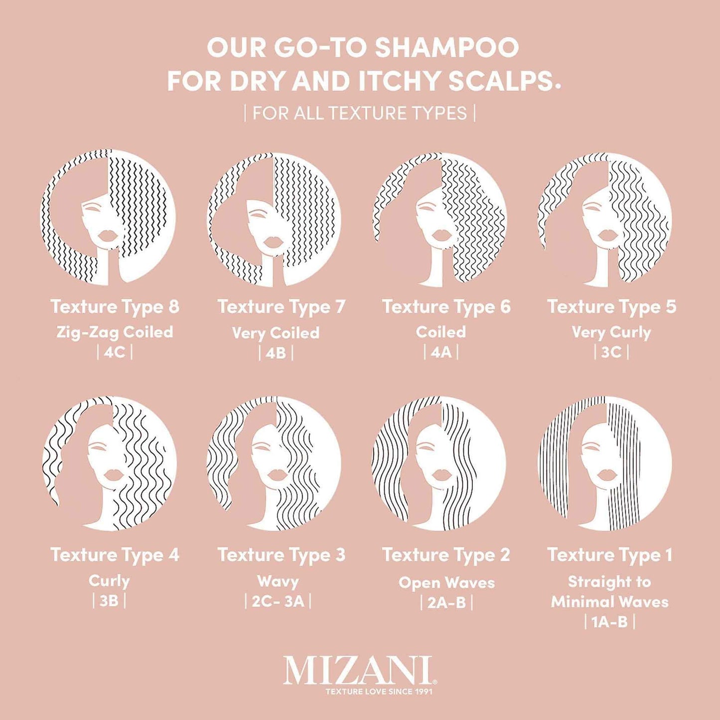 MIZANI Scalp Care Dandruff Shampoo - Cleanses Hair & Scalp, For Curly Hair