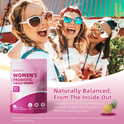 Vaginal Probiotics Gummies for Women, pH Balance for Women, Feminine Probiotics Gummy for Vaginal Health, Odor Control, Gut Health, Immune Support, Pineapple Probiotic Gummies for Woman, 90 Count