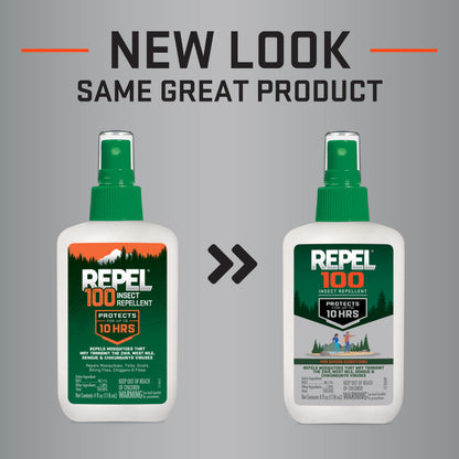 Repel 100 Insect Repellent, 4 Ounces, With DEET, 10-Hour Protection Long-Lasting Insect Repellent Pump Spray Repels Mosquitoes, Ticks, Gnats, Biting Flies, Chiggers And Fleas