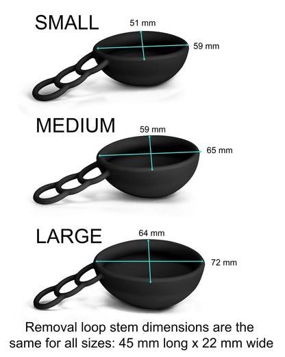 MOONTHLIES Reusable Menstrual Disc | Period Disc with Removal Loop Stem | Alternative to Menstrual Cups for Light or Heavy Flows | Sustainable Alternative to Tampons/Pads (Black, Set of 2 Small)