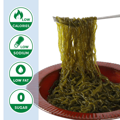 SUNGIVEN Organic Kelp Noodles 50.8 Oz Low Sodium Gluten Free Keto Low Calorie Vegan 6.35 Oz Pack of 8