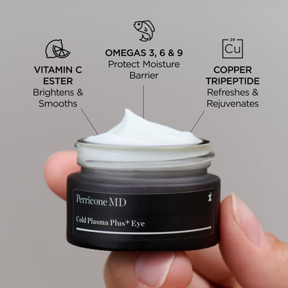 Perricone MD Cold Plasma Plus+ Advanced Eye Cream – Anti-Aging Eye Cream for Dark Circles, Puffiness & Wrinkles – Hydrating, Firming Eye Treatment with Peptides & Vitamin C – 0.5 fl oz