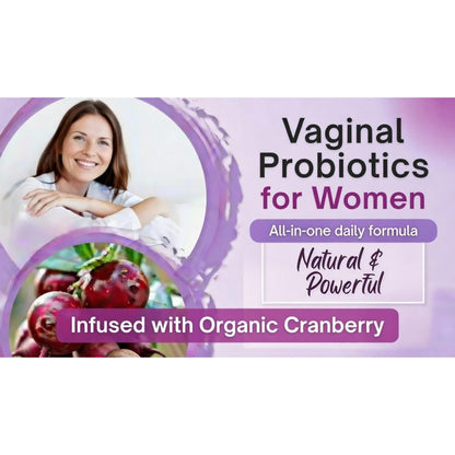 Feminine Probiotics for Women–Vaginal Odor Flora Control & pH Balance, 100 Billion CFU, 32 Strains, Organic Cranberry Extract + D-Mannose Prebiotic for Healthy Gut UTI PMS Yeast Support. 60 Vegan Caps