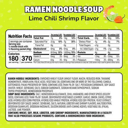 Maruchan Ramen Lime Chili Shrimp Flavor, 3.0 Oz, Pack of 24
