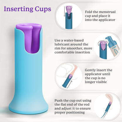 Ecoblossom Complete Menstrual Cup Kit - Small & Large Reusable Period Cups, Silicone Sterilizer Holder, Cleansing Wash, Water-Based Lube, and Easy-Insert Disc Applicator - All Inclusive Set