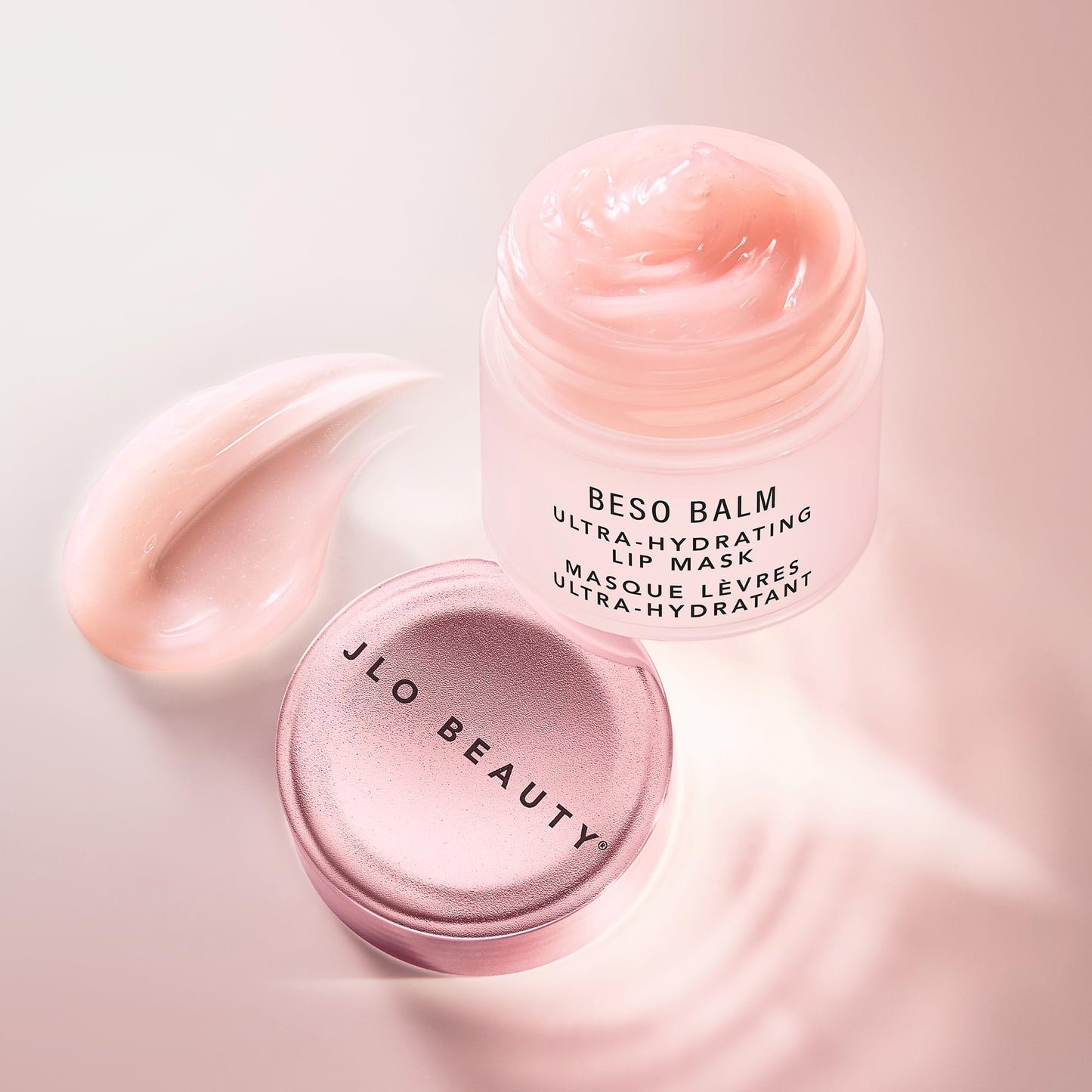 JLO BEAUTY Lip Mask, Vanilla Scented, Ultra Hydrating Lip Gloss Finish, Helps Visibly Plump, Smooth & Soften, Daytime or Overnight Sleeping Mask to Moisturize Flaky, Dry Lips, Beso Balm, 3 Pack