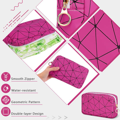 Tampon Holder for Purse, Leather Period Bag Sanitary Napkin Storage Bag for Girls Womens, Portable Feminine Emergency Pad Period Pouch(Rose red)
