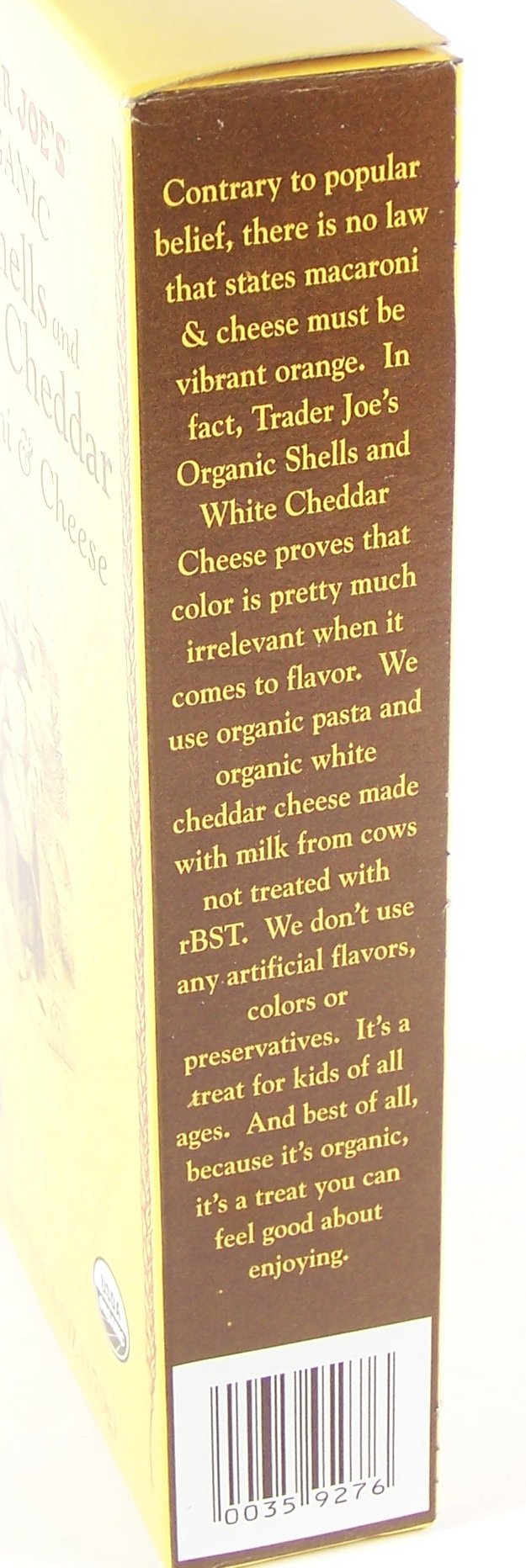 Trader Joe's Organic Shells & White Cheddar Macaroni & Cheese 6oz each (3 Pack)