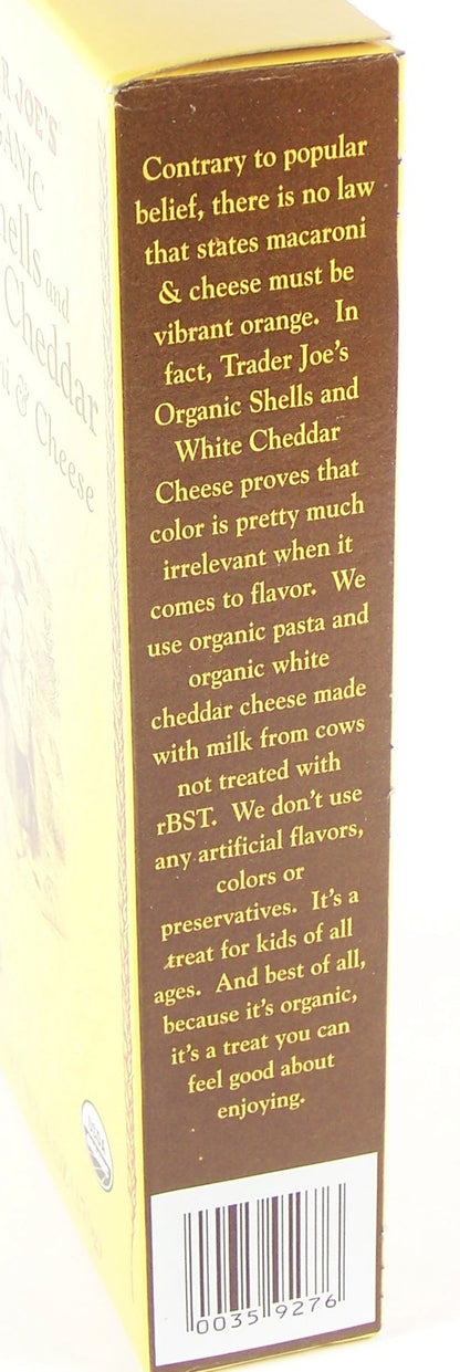 Trader Joe's Organic Shells & White Cheddar Macaroni & Cheese 6oz each (3 Pack)