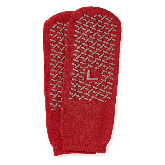 Medline Risk Alert Fall Prevention Double-Tread Patient Red, Size Large, 48 Pairs per Case