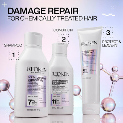 Redken Acidic Bonding Concentrate Conditioner For Damaged Hair Repair - Strengthens and Repairs Weak and Brittle Hair, Sulfate-Free, With Citric Acid