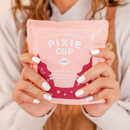 Pixie Menstrual Cup Compact Sterilizer for Feminine Care - Good for Public Restrooms, Camping or Dorms - Collapsible Cleaner Container for Your Menstrual Disc & Period Cup - Microwavable - Reusable