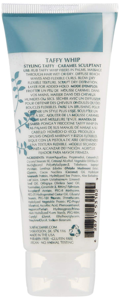 Surface Hair - Taffy Whip Styling Caramel Sculptant - Texturizing Waves and Curls with Natural Fibers