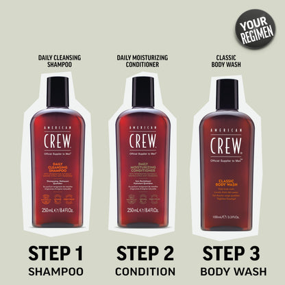 American Crew Shampoo for Men, Daily Cleanser, Naturally Derived, Vegan Formula, Citrus Mint Fragrance, 8.45 Fl Oz