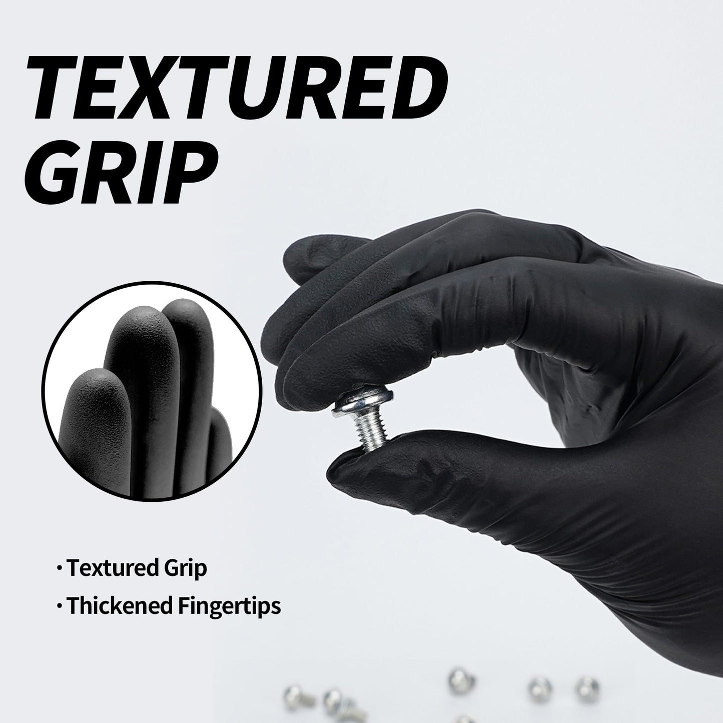 Basic Disposable Medical Synmax Vinyl Exam Gloves- 4 mil Safty Glove 1000pcs - Latex-Free & Powder-Free - SGBE 8002, Medium (Case of 1000, Black)