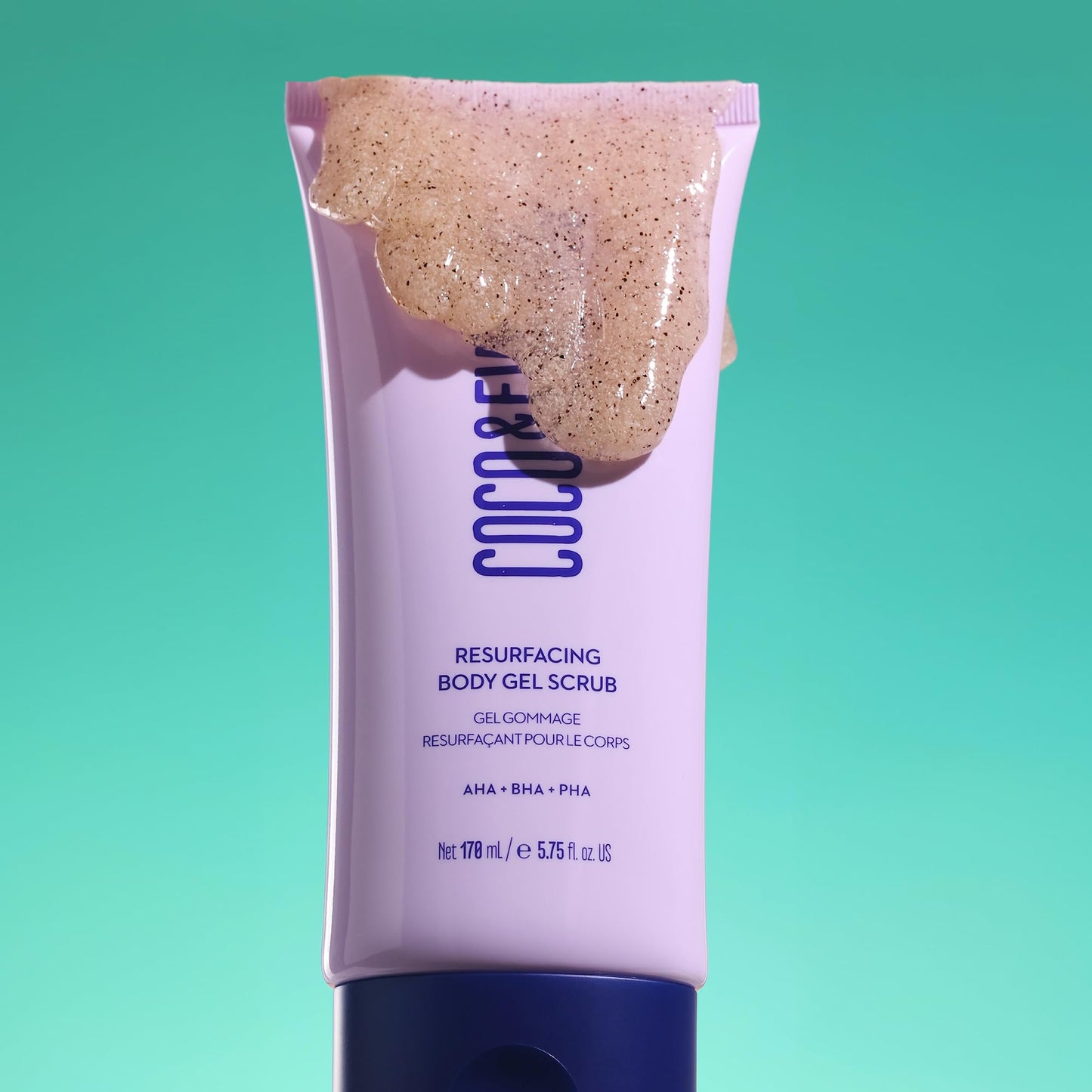 Coco & Eve Resurfacing Body Gel Scrub - Exfoliating Scrub with AHA, BHA for Smoothing, Brightening and Pre-Tan Prep. Improves Dry, Textured Skin, Uneven Tone. Suitable for Sensitive Skin (5.75 fl oz)