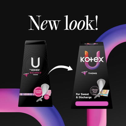 Kotex Daily Thong Liners, Wrapped, Light Absorbency, Regular Length, 58 Count (Packaging May Vary)