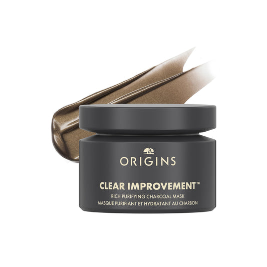 Origins Clear Improvement Rich Purifying Charcoal Face Mask | Purifies Dry Skin | With Bamboo Charcoal, Shea Butter & Clay, 2.5 Fl Oz