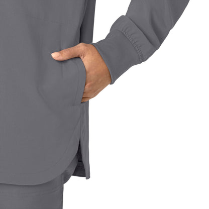 Carhartt Scrubs C82210 Women's Cross-Flex Modern Fit Shirt Jacket Medium Pewter
