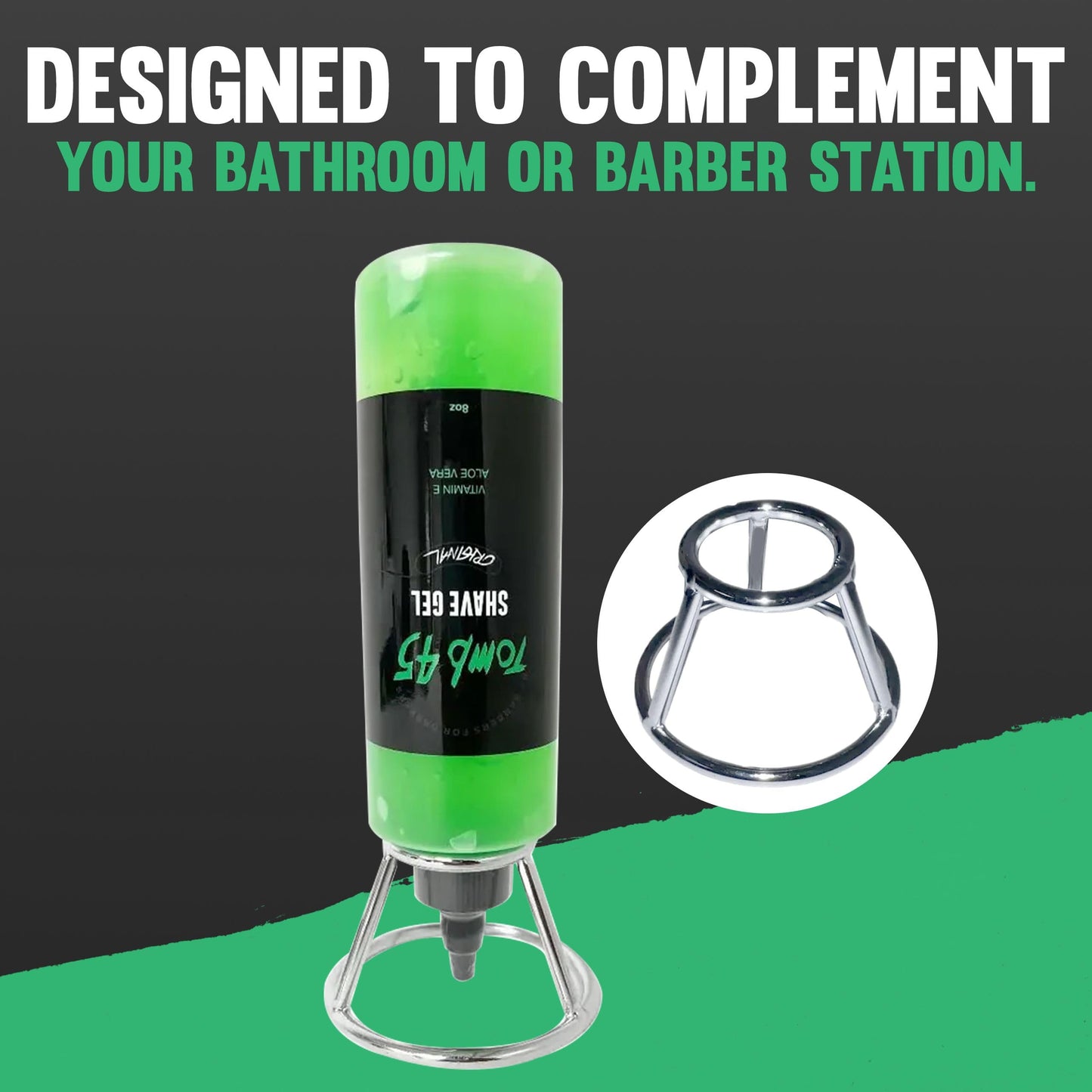 Tomb 45 Shave Gel Bottle Stand - Ready To Use at Barber Shop or at Home