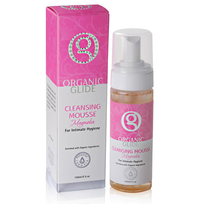 Organic Glide Feminine Body Wash 5 fl oz - Natural Cleansing Mousse with Unique Probiotic Support, pH Balanced, Gentle for Sensitive Skin & Intimate Areas, Refreshing Magnolia Scent (1-pack)