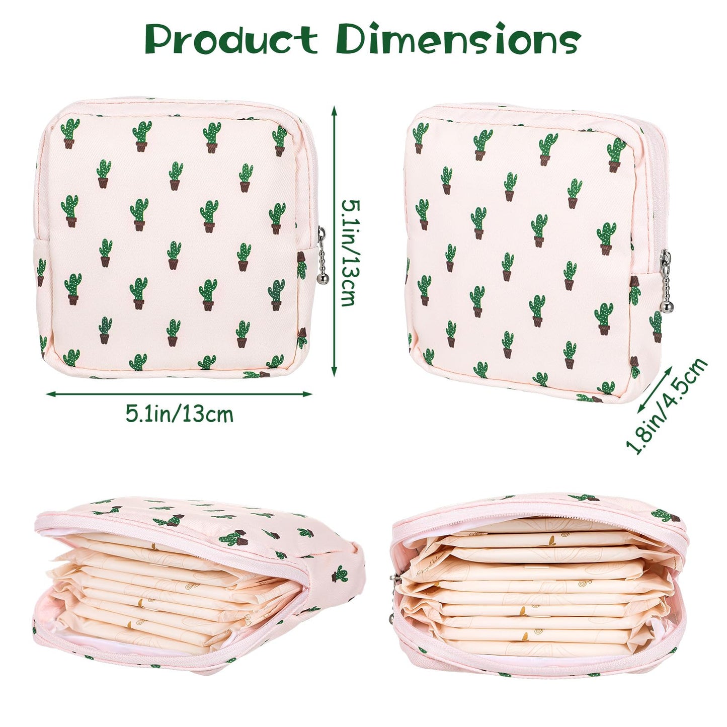 Sanitary Napkin Storage Bags, 4 Pcs Pad Bag for Period Tampon Bags Portable Menstrual Pad Pouch Feminine Pouch First Period Bag Gifts for Women