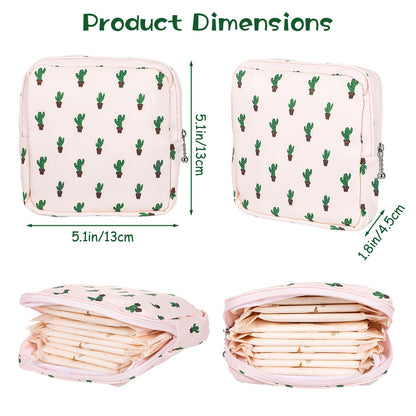 Sanitary Napkin Storage Bags, 4 Pcs Pad Bag for Period Tampon Bags Portable Menstrual Pad Pouch Feminine Pouch First Period Bag Gifts for Women