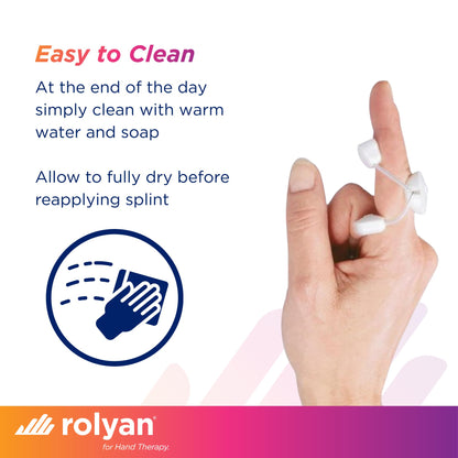 Rolyan Sof-Stretch Extension Splint, 5-Pack, Small, White, Finger Brace with Adjustable Fit, Lightweight & Latex-Free Support for PIP Joint Extension, Boutonniere Deformity & Edema, Hand Washable