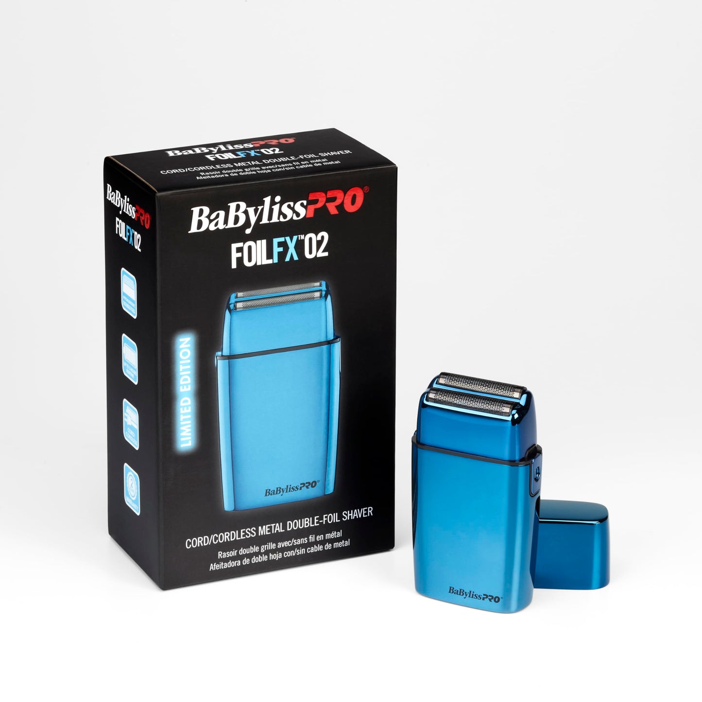 BaBylissPRO FoilFX Cord/Cordless Metal Double Foil Shaver (Blue)
