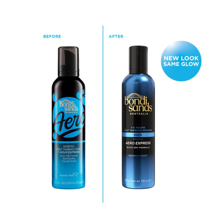 Bondi Sands Aero 1-Hour Express Self Tanning Foam | Lightweight, Coconut Tanning Foam Quickly Provides a Healthy, Flawless, Bronzed Glow | 7.61 fl oz/225 mL