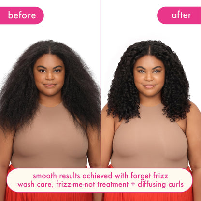 amika frizz-me-not hydrating anti-frizz treatment | lightweight hydrating spray for medium to thick coarse hair types 2a-4c, humidity + heat protection, smooth frizz for up to 3 days