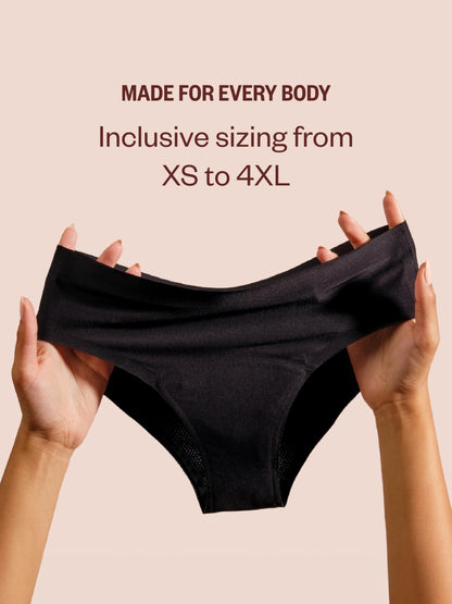 DIVA DivaCup Reusable Period Underwear - Quick Dry Menstrual Underwear - Period Panties - Seamless Bikini, Black(3 Pack)