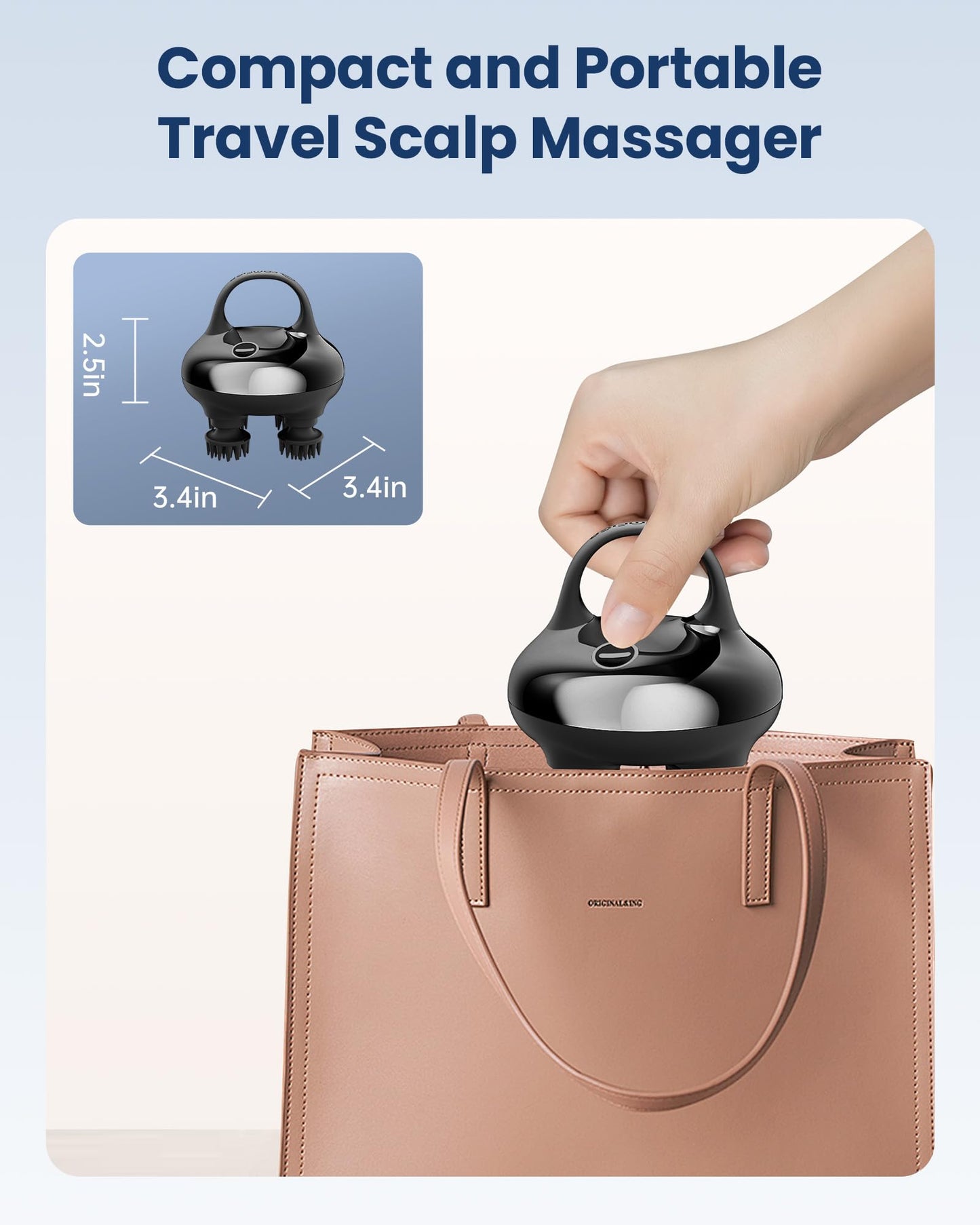 COMFIER Cordless Head Massager Scalp Massager Hair Growth with 3 kneading Modes,Waterproof Hair Massage with 8 Claws for Deep Cleansing,Body Cat Head Scratcher,Gift for Women,Men