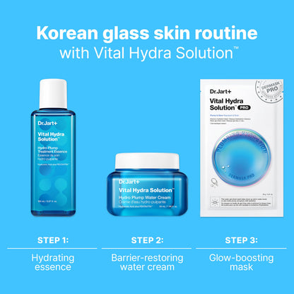 Dr.Jart+ Vital Hydra Solution Hydro Plump Treatment Korean Essence with Hyaluronic Acid for Glass Skin| Korean Skin Care, 5.07 Fl Oz