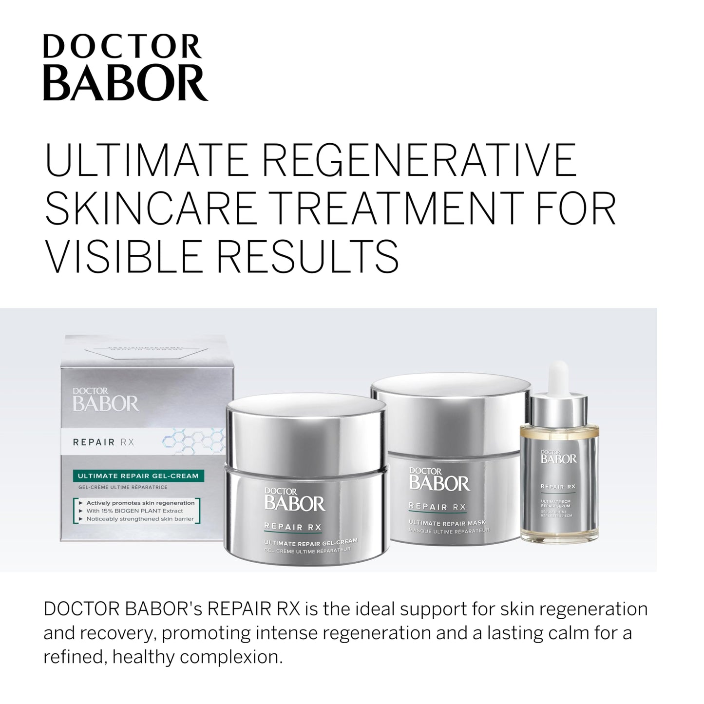 BABOR DOCTOR Repair Rx Ultimate Repair Gel-Cream, Lightweight Fast Acting Daily Moisturizer, Strengthen Skin & Improve Tone, Safe for Sensitive Skin, 1.7 oz