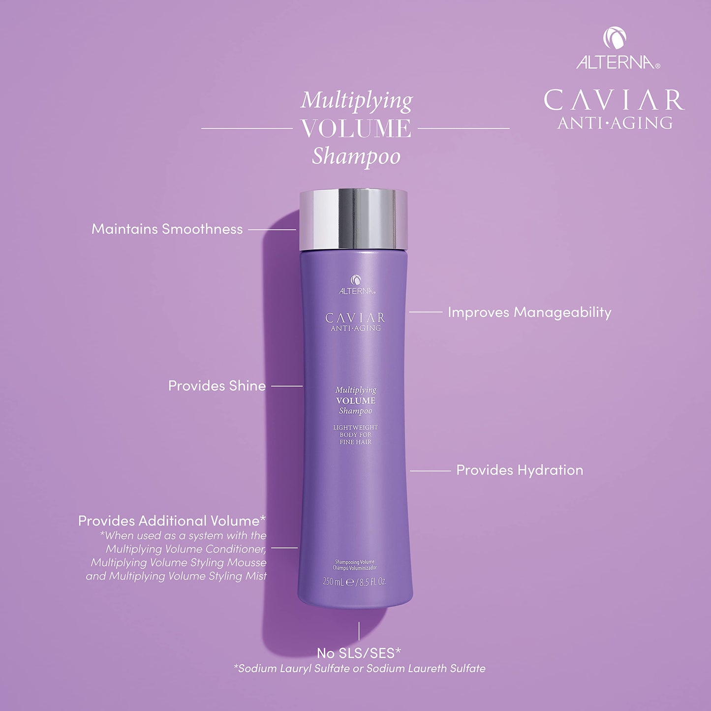 Alterna CAVIAR Anti-Aging Multiplying Volume Shampoo | For Fine, Limp or Thin Hair | Create Instant Volume and Thickness | Sulfate Free